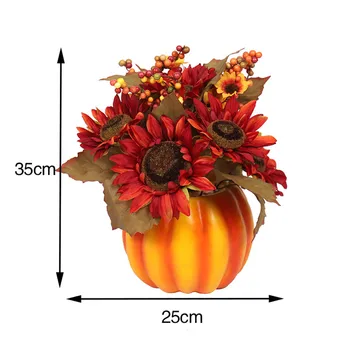 

Simulation Artificial Sunflower Pumpkin Sun Flower Potted Ornaments Party Decoration Flower Shooting Prop Thanksgiving Pumpkin