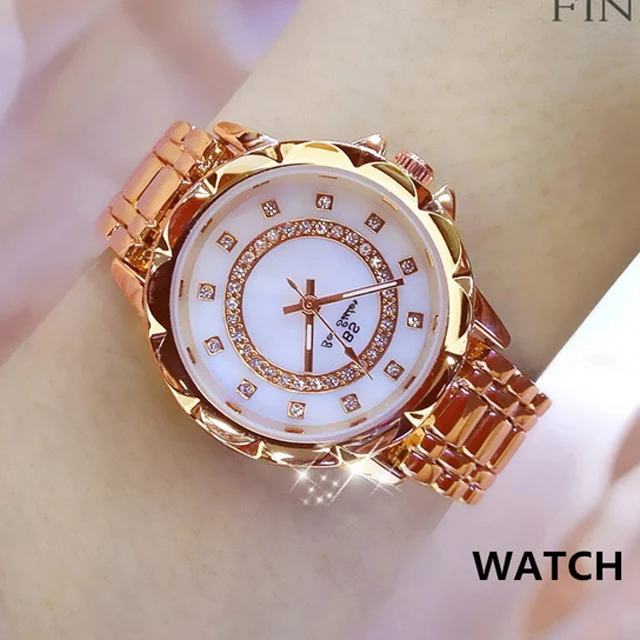 rose gold Diamond Women Luxury Brand Watch Rhinestone Elegant Ladies Watches Gold Clock Wrist Watches For Women relogio feminino - Цвет: rose gold