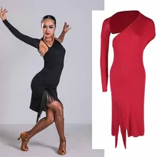 Новое платье для латинских танцев, сексуальное платье с кисточками на одно плечо, профессиональная одежда, Румба Самба, сальса, одежда для выступлений, Женская Одежда для танцев, PY267