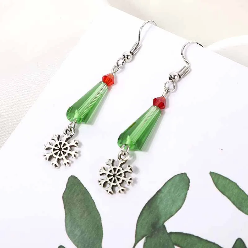 New Christmas Earrings Crystal Snowman Jewelry Christmas Tree Stud Earring For Women Creative Party Accessories Girl Gifts