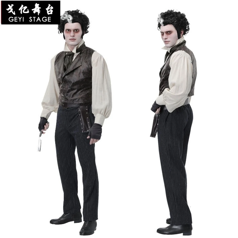 Суини Тодд coslive weeney Тодд(sweeney todd: Флит-стрит Парикмахерская демон фильм платье для костюмированной вечеринки, способный преодолевать Броды для взрослых человек