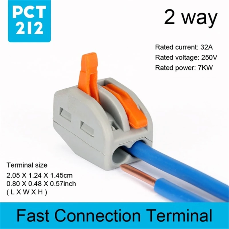 10 pcs 2 way PCT/2/3/4/5/8 способ быстрый электрический провод соединитель безопасности для универсальный кабель пружина из нержавеющей стали зажатый Plug-линейный провод - Цвет: 10 pcs 2 way