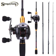 Sougayilang набор удочек для ловли на приманку, удочка и катушка для путешествий, портативные рыболовные снасти, наборы для пресной морской воды