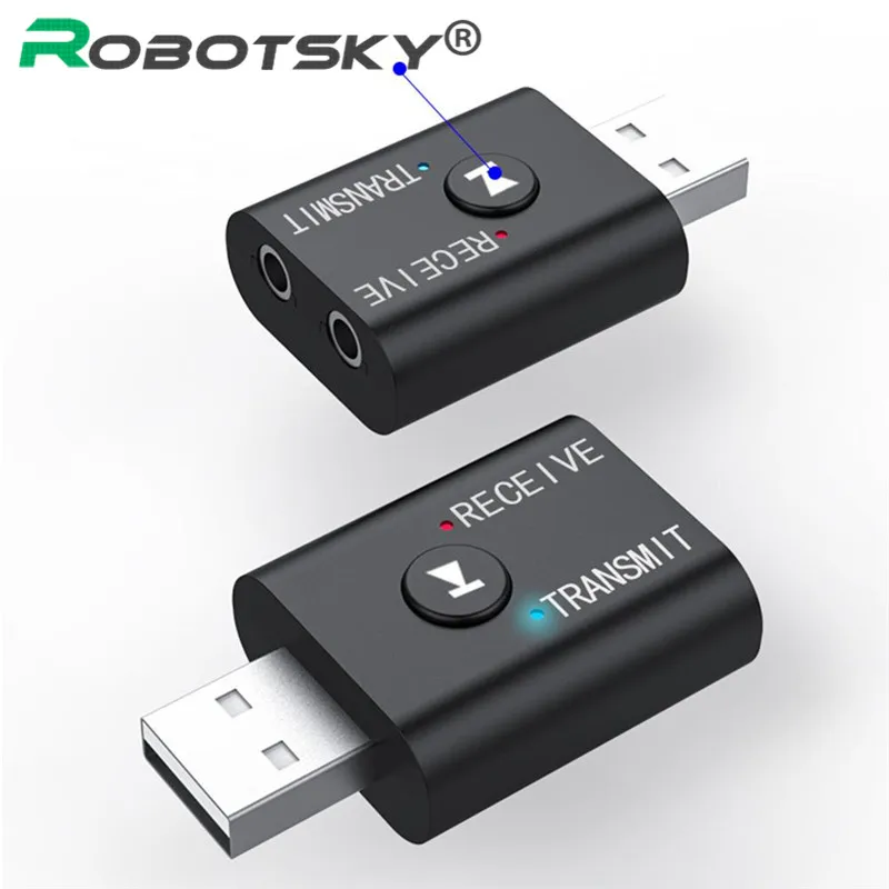 2 in1 USB Bluetooth 5.0 Transmitter Receiver 3.5mm Wireless Stereo Audio Adapter