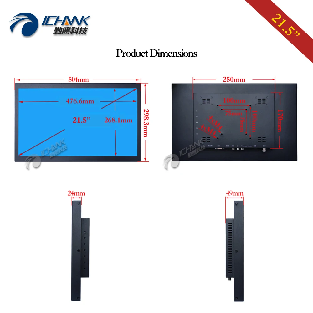 HDMI Է BNC ݼ    PC , USB Ʈ U ũ  ÷̾ B215TN-ABHUV, 21.5 ġ LCD ȭ, 1920x1080p 16:9 AV