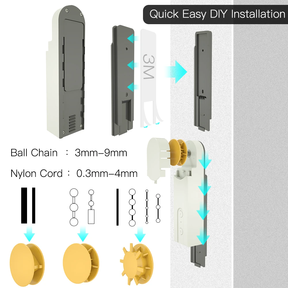  DIY Smart Motorized Chain Roller Blinds Shade Shutter Drive Motor Powered By Solar Panel and Charge - 4000156401936