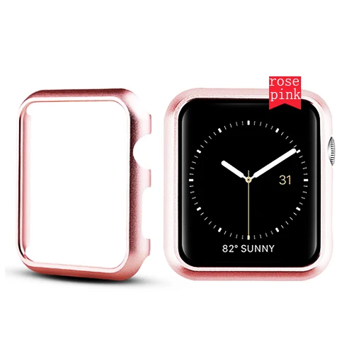 Металлический защитный чехол для apple watch 5 4 3 2 Чехол iwatch apple watch 44 мм 40 мм 42 мм 38 мм бампер из нержавеющей стали с защитой от царапин - Цвет: pink rose