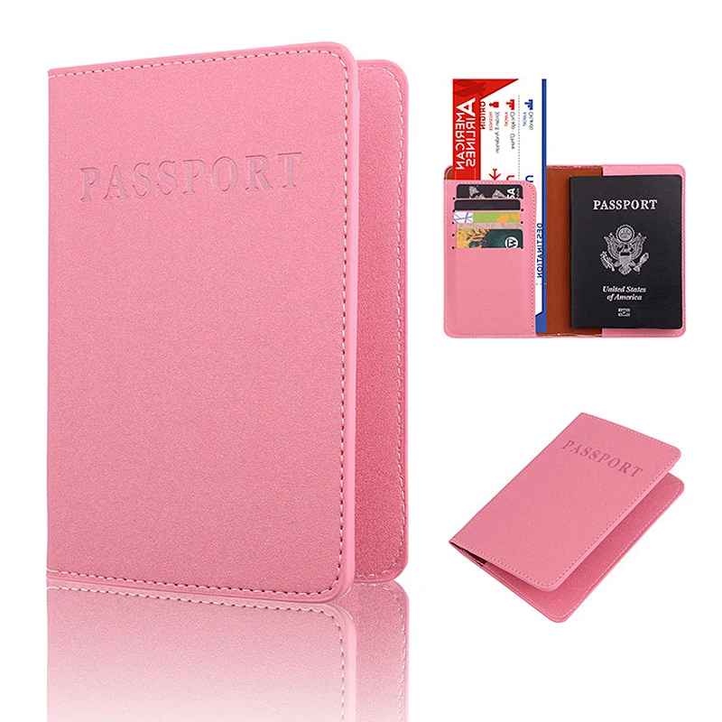 

Travel Abroad Woman Passport Cover Lady's Air Tickets Clip Holder Universal Bank Card Bag Money Billfold Leather Passport Wallet