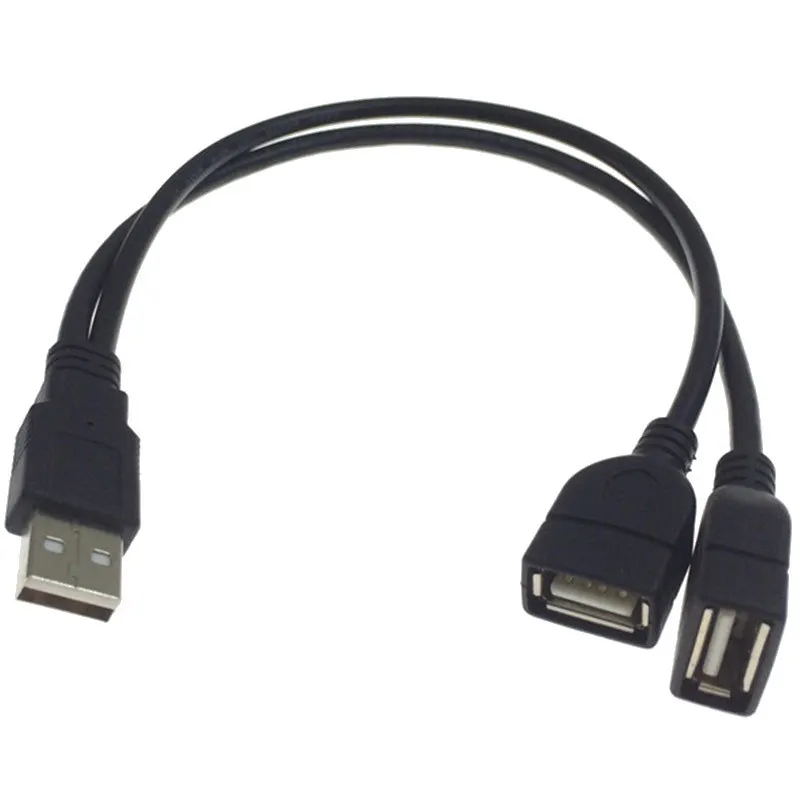  USB 2.0 hembra a 2 doble USB macho adaptador de corriente y  conector de cable divisor en Y : Electrónica