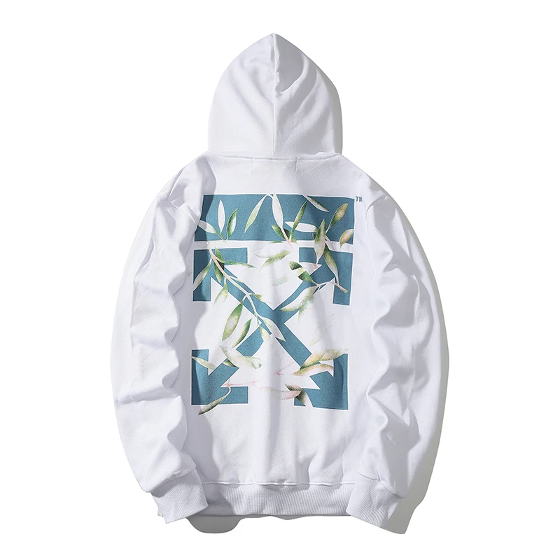 Римская Ограниченная серия arrow 19ss Off-White OW Мужская/Женская осенне-зимняя хлопковая модная повседневная свободная толстовка с капюшоном куртка с капюшоном - Цвет: White