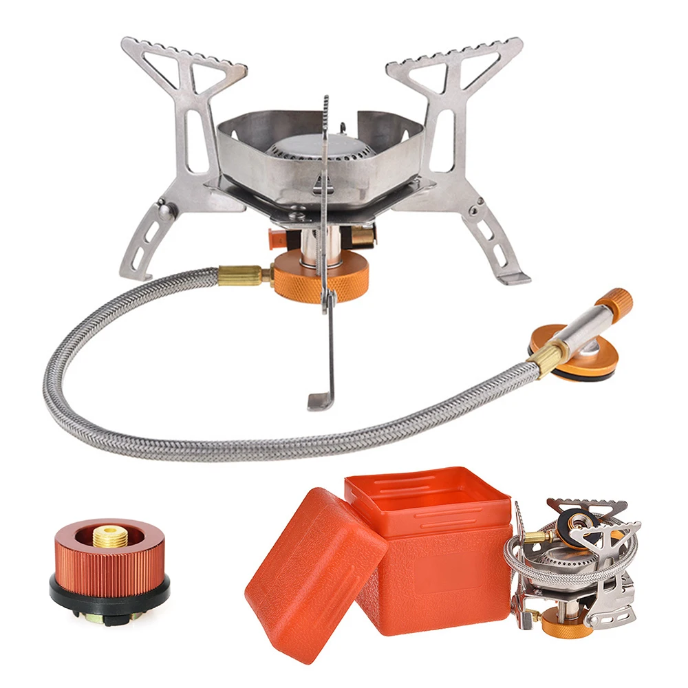 Portable Piezo Ignition Stove Split Gas Furnace Outdoor Camping Gas Stove Camping Equipment  Gas Burner gas adaptor 캠핑용품