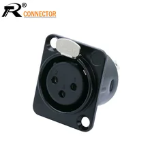 Высокое качество XLR Разъем черный покрытием 3pin XLR Женский Разъем Панель Крепление разъем аудио разъем динамик разъем
