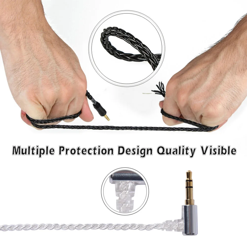 FDBRO 4 ядра бескислородная медь посеребренный кабель для наушников 3,5 мм Diy провод для наушников MMCX 2PIN A2DC кабель