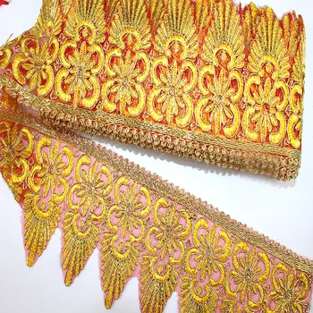 

15 Color Thread Lace Applique Trim Ribbon Gold Thread Embroidery Lace for Wedding Craft DIY Clothes Accessories Home Decoration