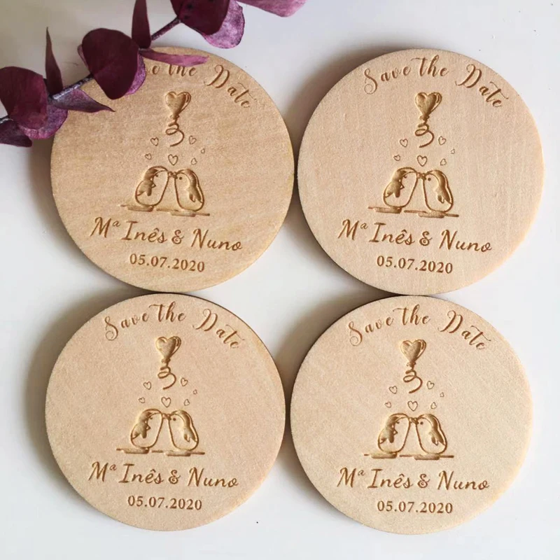  Wedding save the date magnets Personalized Wedding Invitation Rustic Wood magnetGift wedding souven - 4000082335443