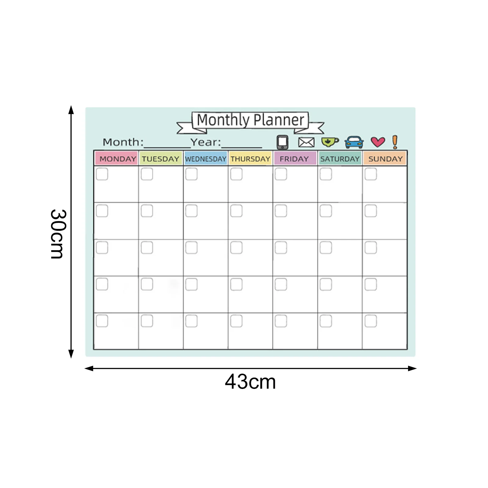 New Magnetic Weekly & Monthly Planner Whiteboard Fridge Magnet Flexible Daily Message Drawing Refrigerator