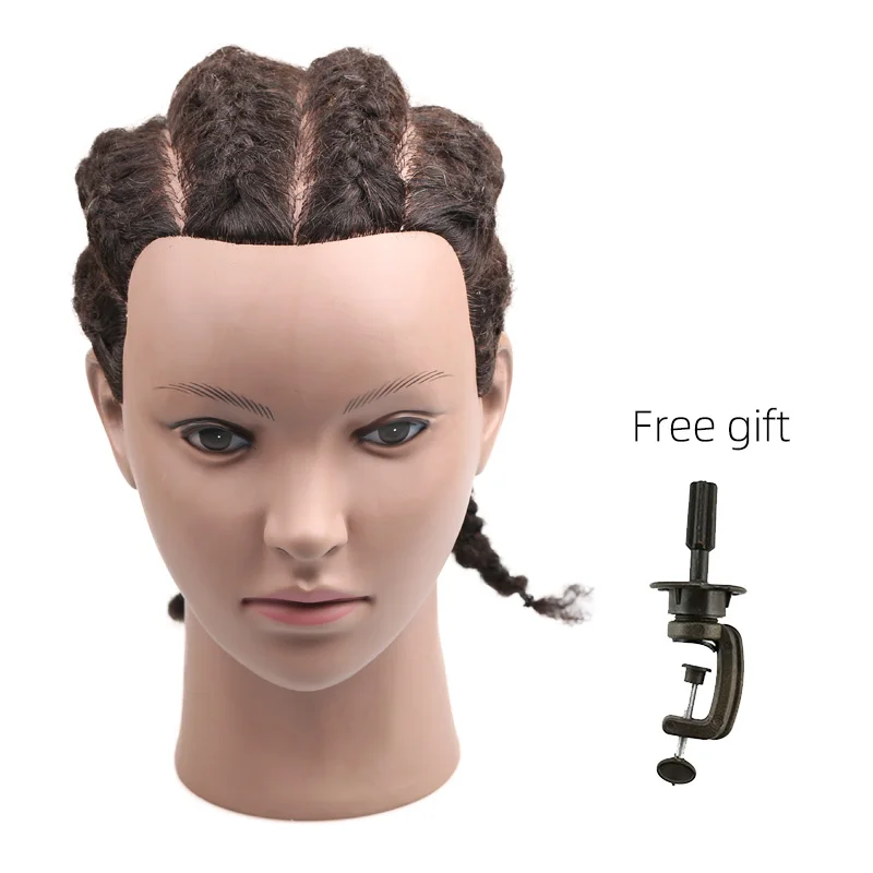 

Cosmetology Mannequin Head With Human Hair For Braiding Practice Female Head Doll Hair Head Training Mannequins With Stand