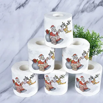 

1pc Santa claus Christmas Tree Printed Roll Paper Christmas Decorations For Home Merry Christmas Ornament Navidad New Year 2021