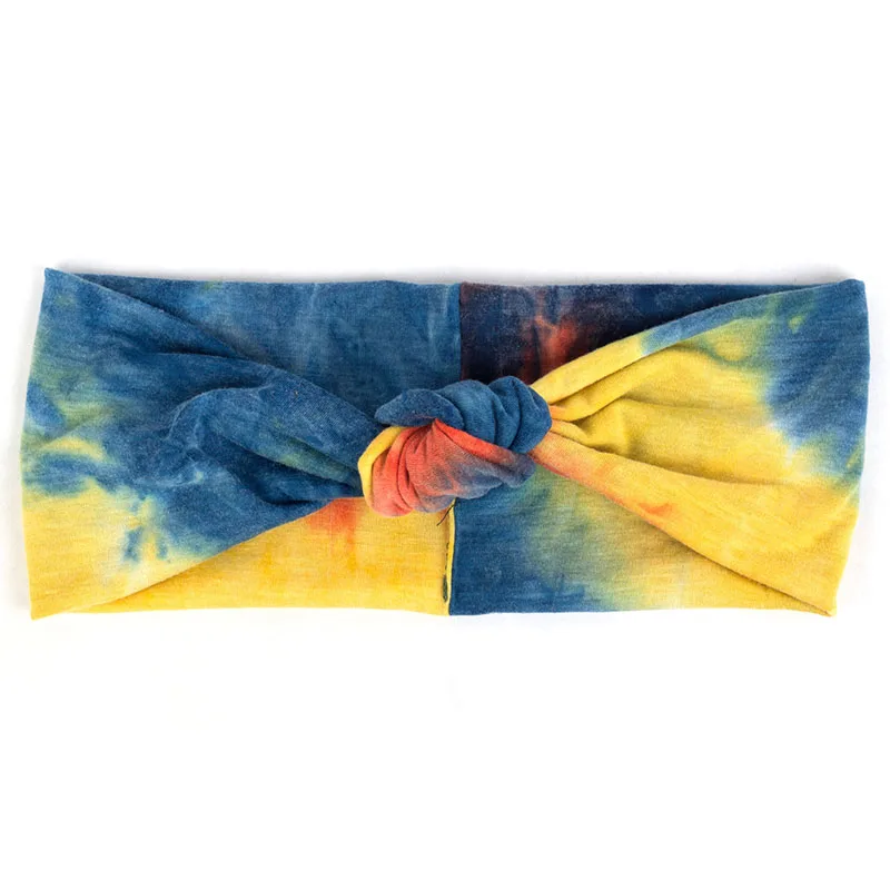 3 Geebro Tie Dye Bohemia Twist головной убор модная Женская эластичная резинка для волос женский бант завязанная широкая головная повязка тюрбан аксессуары AQ016 - Цвет: 3