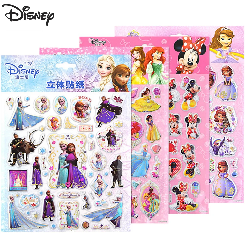 Стикеры Disney с изображением Микки и Минни милые объемные Пузырьковые героями