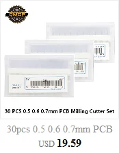 10pcs 0.5-3.175mm Titanium Coated PCB Milling Cutter Set Carbide CNC End Mills For Engraving Machine End Milling Cutter