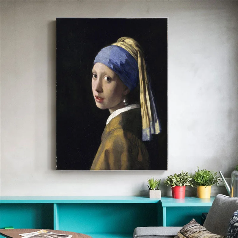 Vermeer настенная живопись на холсте Девушка с жемчужными сережками картина маслом принт настенный плакат для декора абстрактная декоративная живопись