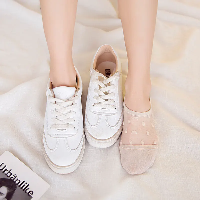 1 Pair Elegant Women Girls Cotton Comfortable Solid Knit Spring Summer Wear Invisible Socks