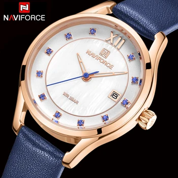 

NAVIFORCE Women Watches Leather Top Brand Luxury Watch Quartz Waterproof Ladies Wristwatch Girls Fashion Clock relogios feminino