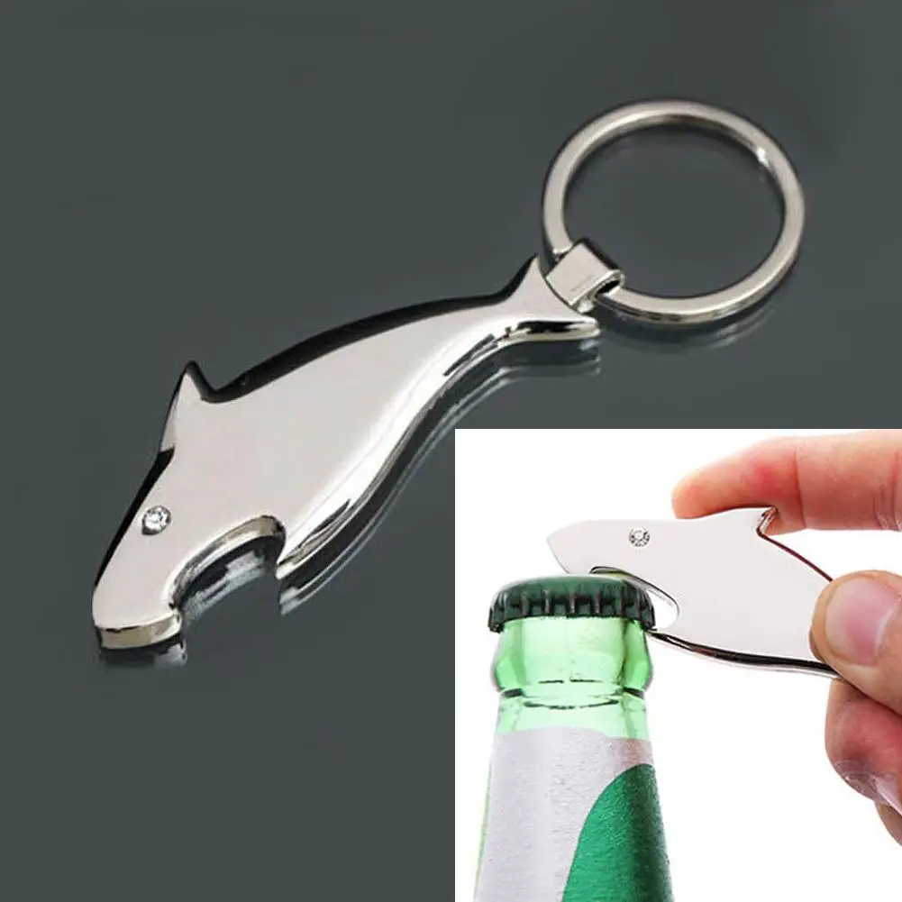 

Creative Shark Keychain Fish Can Bottle Opener Key Chain Ring Birthday Gift