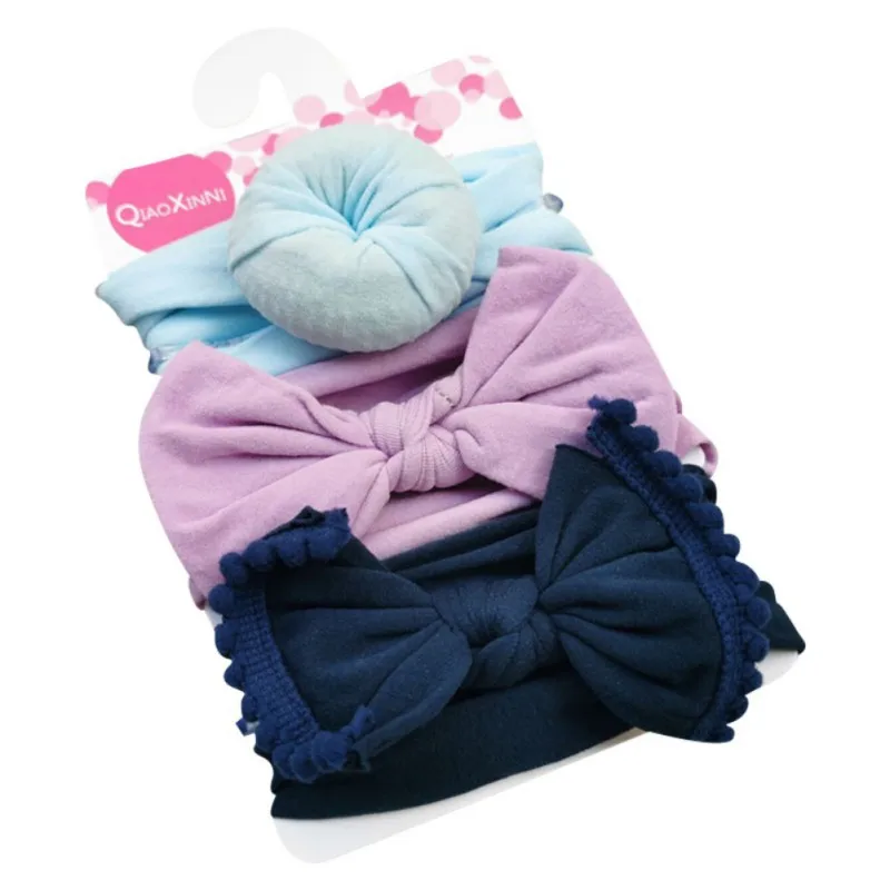 A1 3 шт., милая повязка на голову с заячьими ушками для малышей, эластичная повязка на голову с бантом и цветами для маленьких девочек, детские аксессуары для волос в виде тюрбана, комплект - Цвет: A1