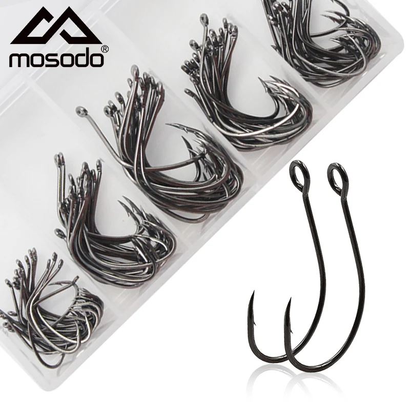 Mosodo 50pcs/lot Drop Shot Fishing Hooks Wide Gap Bass