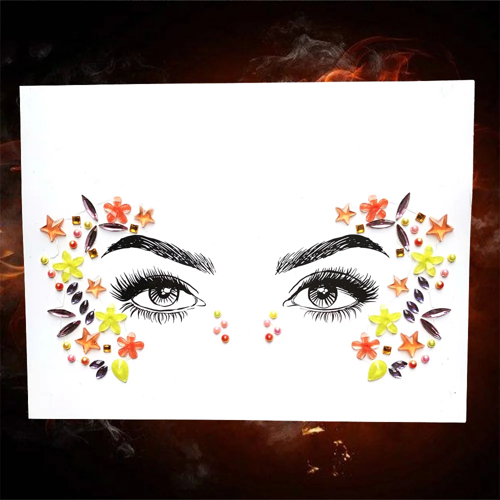 DIY Алмазная вспышка-наклейка для глаз, блестящий декор для лица, вечерние украшения для лба, бровей, глаз, косметика, простые в использовании инструменты для макияжа - Цвет: QBL140