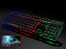 Teclado do jogo com fio teclados de computador colorido led retroiluminado 104 teclas ergonomia usb teclado gamer para jogos de computador portátil f2