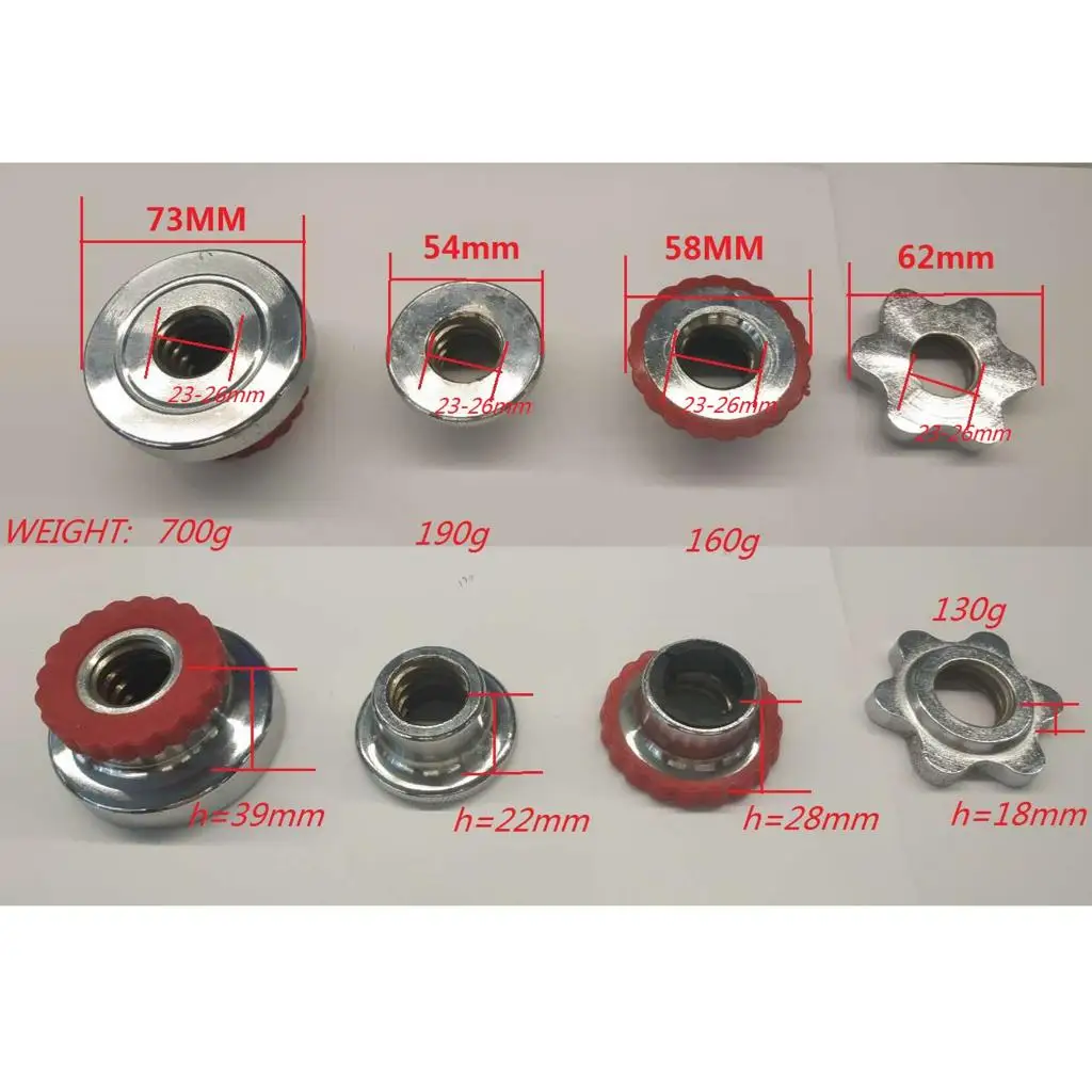 25mm Barbell Spin Lock Gym Dumbbell Collar Screw Clips Clamps Hex Nut Attachment Fitness Equipments