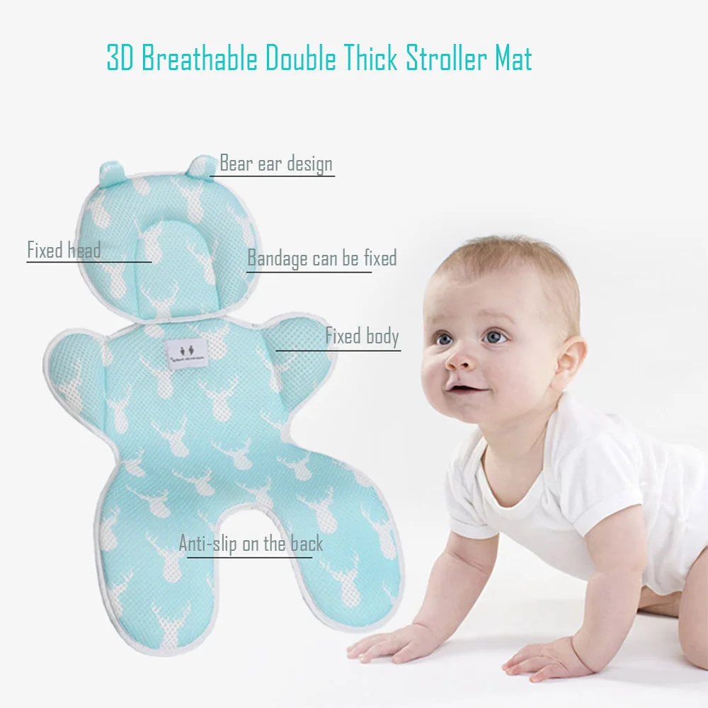 baby stroller accessories expo	 Miracle Baby Thick Stroller Cooling Pad Baby Carriage Mat Bear Ear Child Seat Liner Cool 3D Air Mesh Breathable Pad Size 63x39cm baby stroller cover net