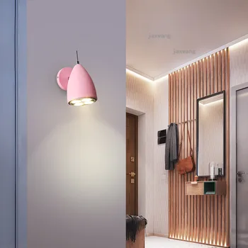 

Modern LED Sconces Nordic Bedroom Macaron Wall Lamps Warm Light Fixtures Wall Lamp Dressing tableWall Light Sconces Decoration