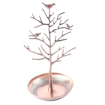 

Jewelry Display Stand Alloy Tree Shape Storage Racks Organizer Earrings Necklace Ring Shelf Holder