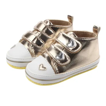 

2020 Spring Autumn Shoes Newborn Baby Girls Classic Heart-shaped PU Leather First Walkers Tennis Lace-Up детская обувь