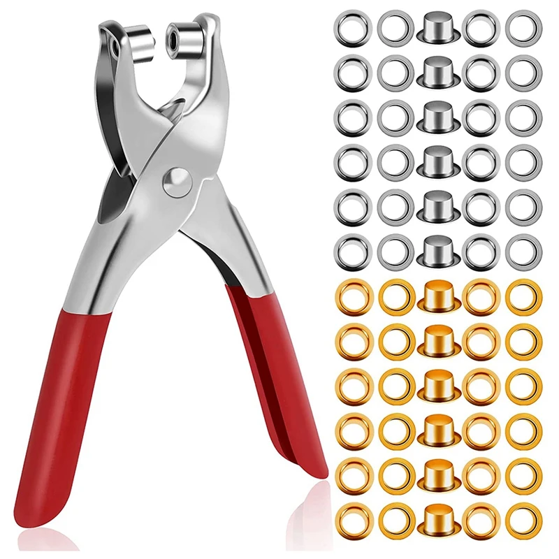 600 Pcs Metal Eyelets 1/4 Inch Grommet Eyelet Pliers Tool Kit Eyelet