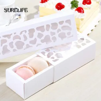 

30pcs Cookies Packing Box White Hollow Cake Macaron Boxes Container Cupcake Storage Holder Wedding Party Events Favor Gift