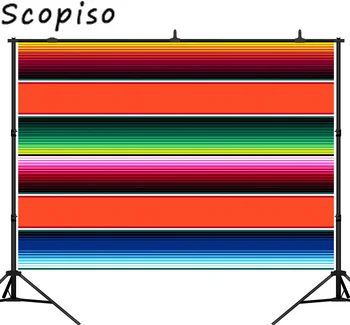 

Scopiso Photography Background Mexican Blanket Stripes Cinco De Mayo Party Decor Mexican Food Backdrop Photo Studio Prop
