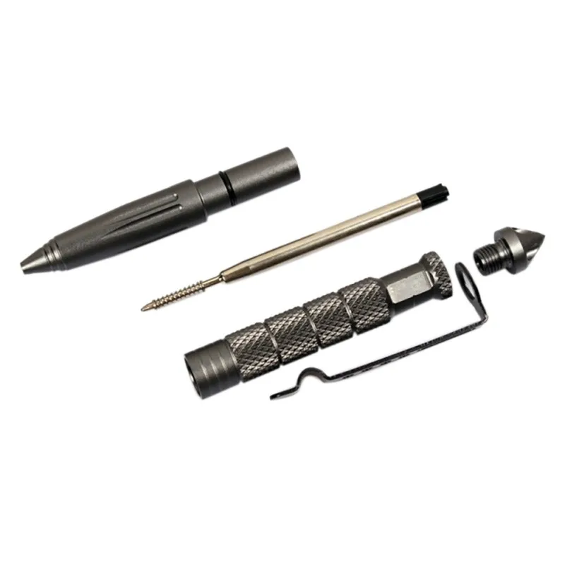 Mini EDC Outdppr Black Tactical Pen Glass Breaker Self Defense Aluminum Emergency Survival Tool