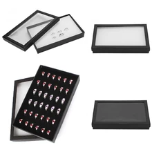 

36 Slots Ring Display Box Women Ear Stud Storage Box Jewelry Organizer Ring Display Tray Earring Show Case Ring Holder