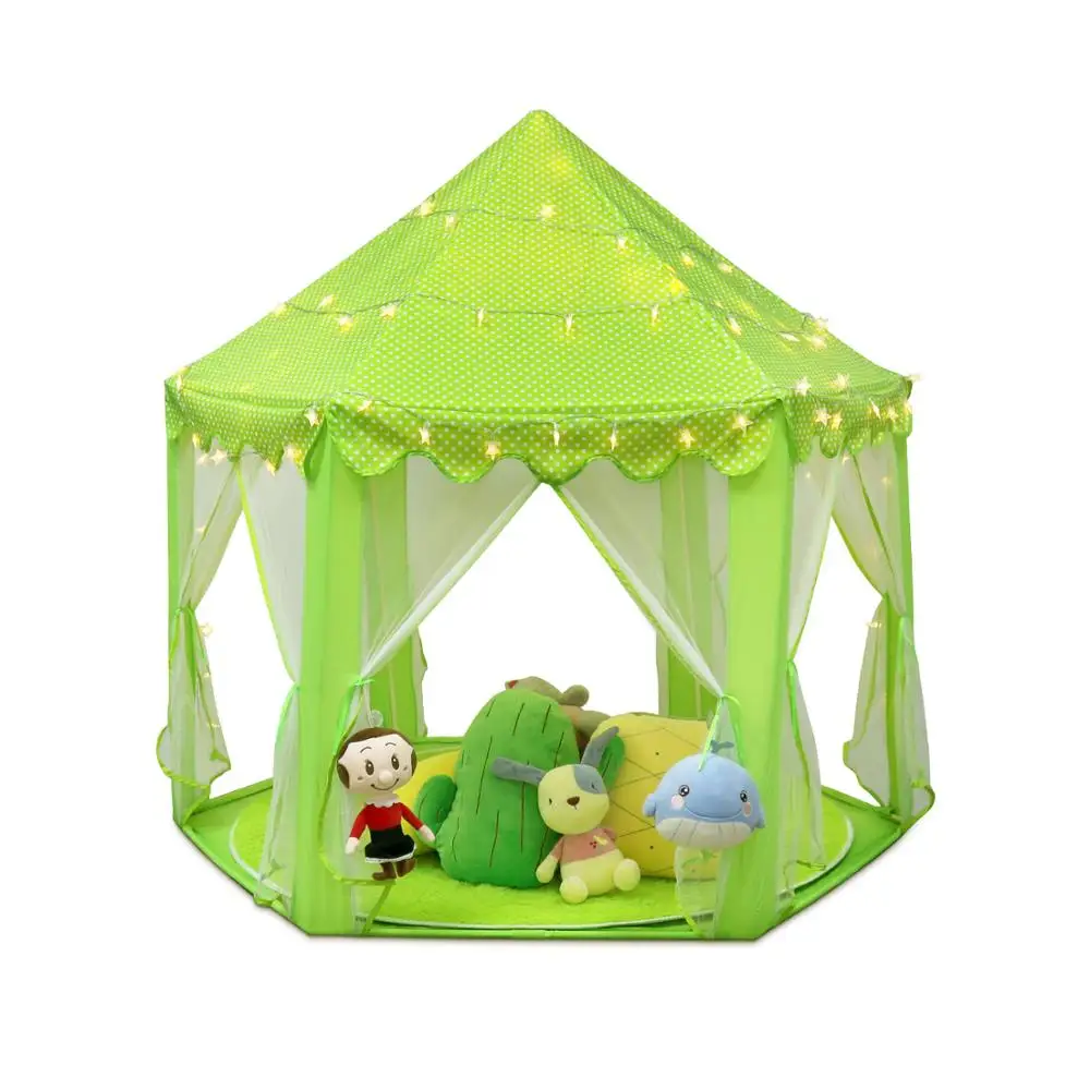Green tent Детская палатка, игровой домик, портативный Замок принцессы, подарок для детей, Вигвама, крытый, открытый, палатка, шары, бассейн, для девочек, рождественские подарки - Цвет: Green tent
