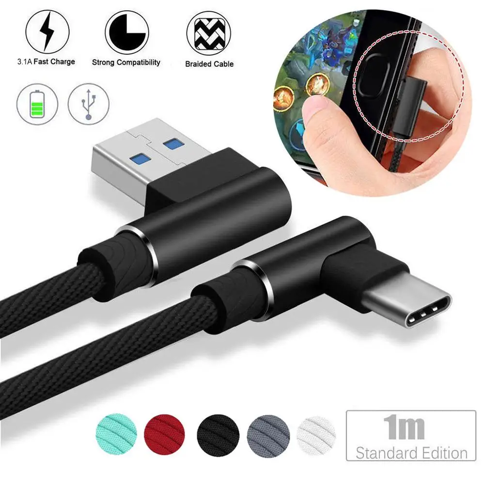 Нейлоновый плетеный кабель Micro USB Type C 3.1A для быстрой зарядки и передачи данных iPhone