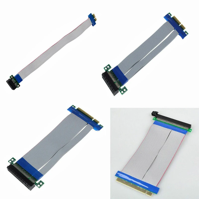 Professional PCI-E1X //4X //8X //16X Pro Riser Card Ribbon Extender Extension Cable
