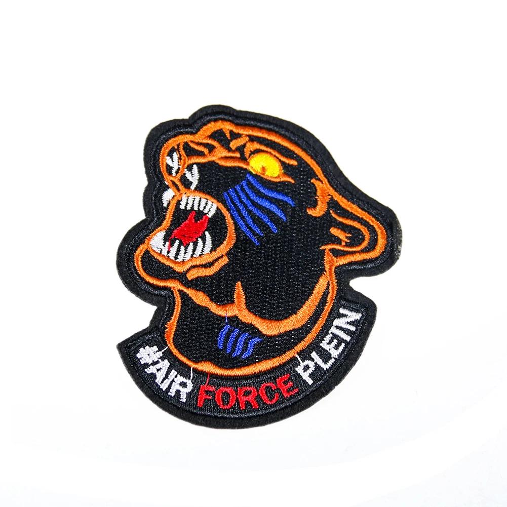 3D нашивка с вышивкой в виде головы тигра нашивки пересечением животных высокое
