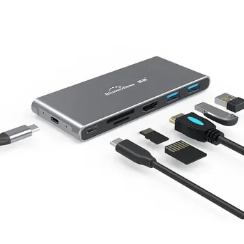 

6in 1 Type-c Docking Station And M.2 Ngff Solid-state Drive Box Multi-function Hub Hub Multiport USB C Hub Adapter