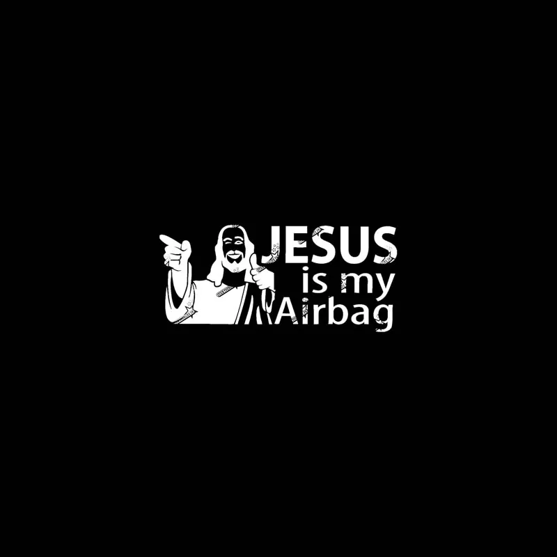 

Hot Reflective JESUS IS MY AIRBAG Car Sticker Styling Motorcycle Bumper Laptop Window Cover Scratch Decal Accessories PVC14*7cm