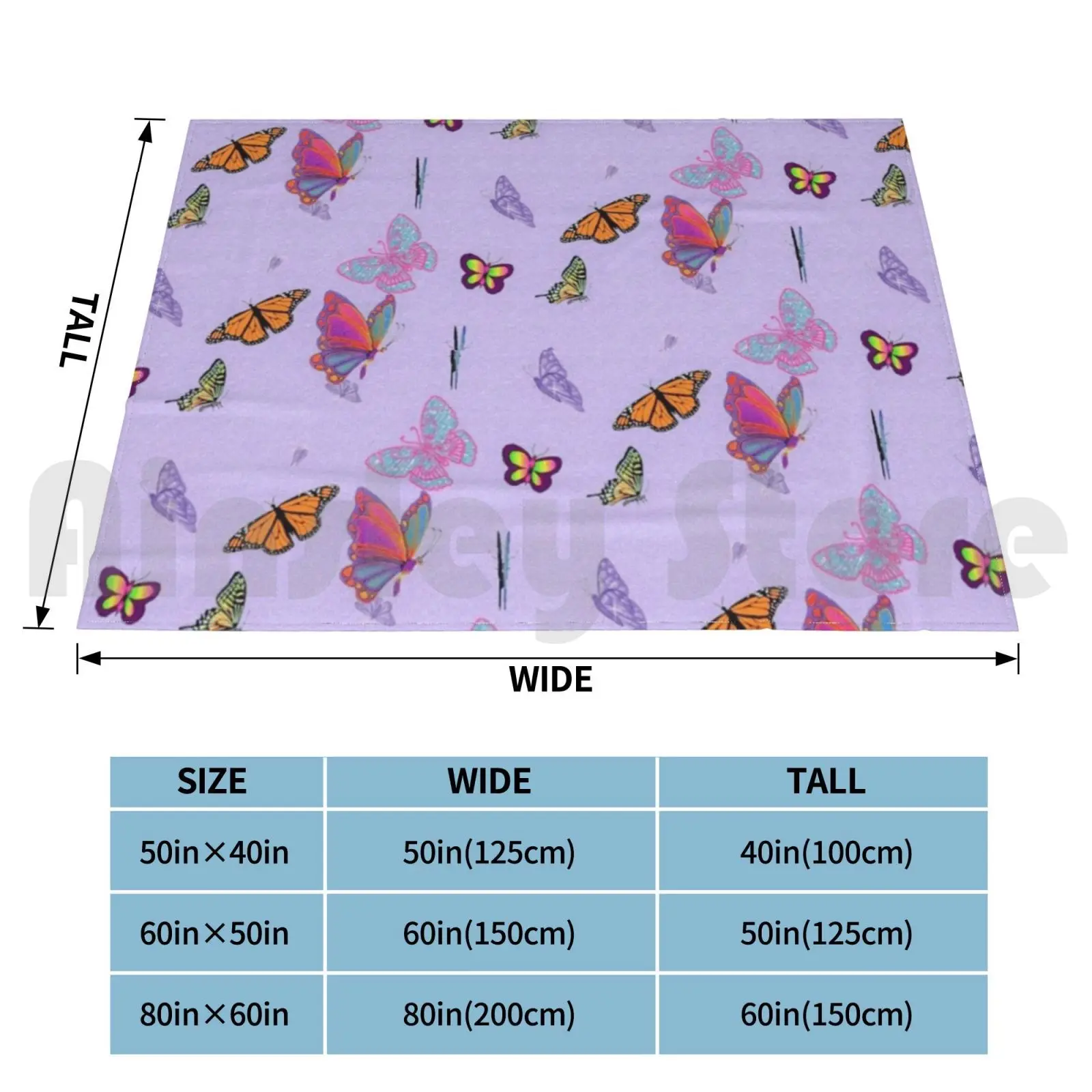 Multibarevné butterflies vlněná přikrývka pro pohovka postel cestovní multibarevné butterflies pastelové střih roztomilá puprle